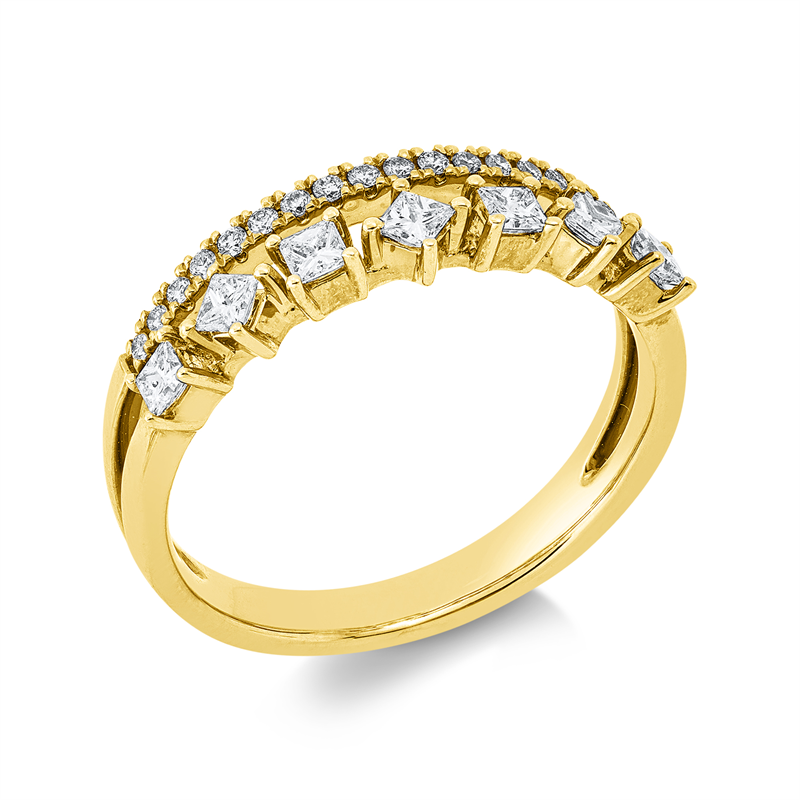 Image 90003059 - Ring 14 kt GG, 7 Princ. 0,32 ct, TW-vsi, 18 Brillanten 0,09 ct, TW-vsi, B:5,6 mm, ...
