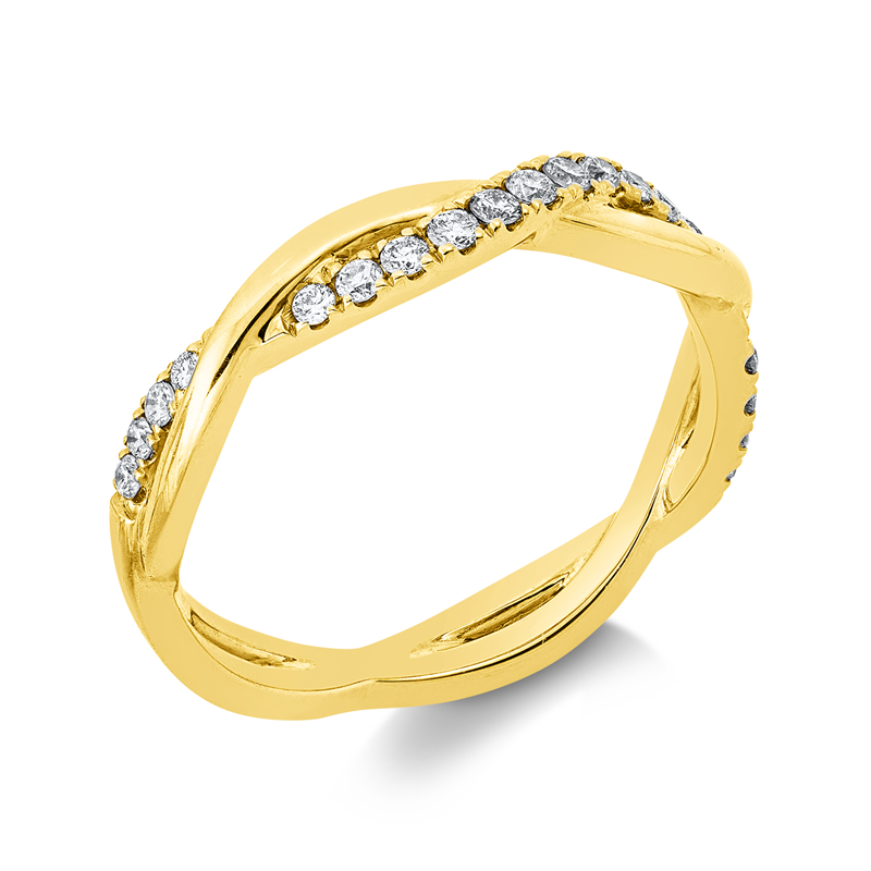 Image 90003061 - Ring 14 kt GG, 19 Brillanten 0,22 ct, W-si/pi, B:3,6 mm, Weite:54 =*=*= Unterkategorie: ...