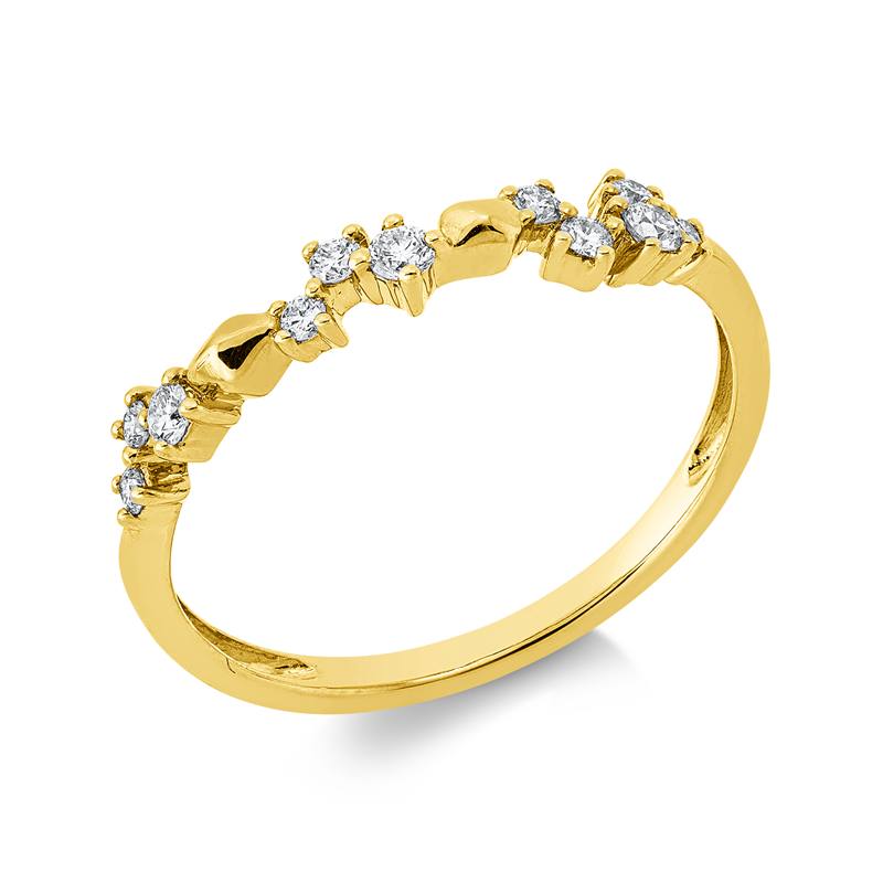 Image 90003068 - Ring 14 kt GG, 11 Brillanten 0,18 ct, W-si/pi, B:3,0 mm, Weite:54 =*=*= Unterkategorie: ...