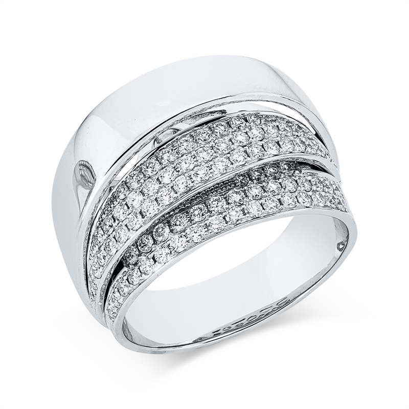 Image 90003280 - Ring 18 kt WG, 78 Brillanten 0,67 ct, TW-vsi, B:12,1 mm, Weite:54 =*=*= Unterkategorie: ...