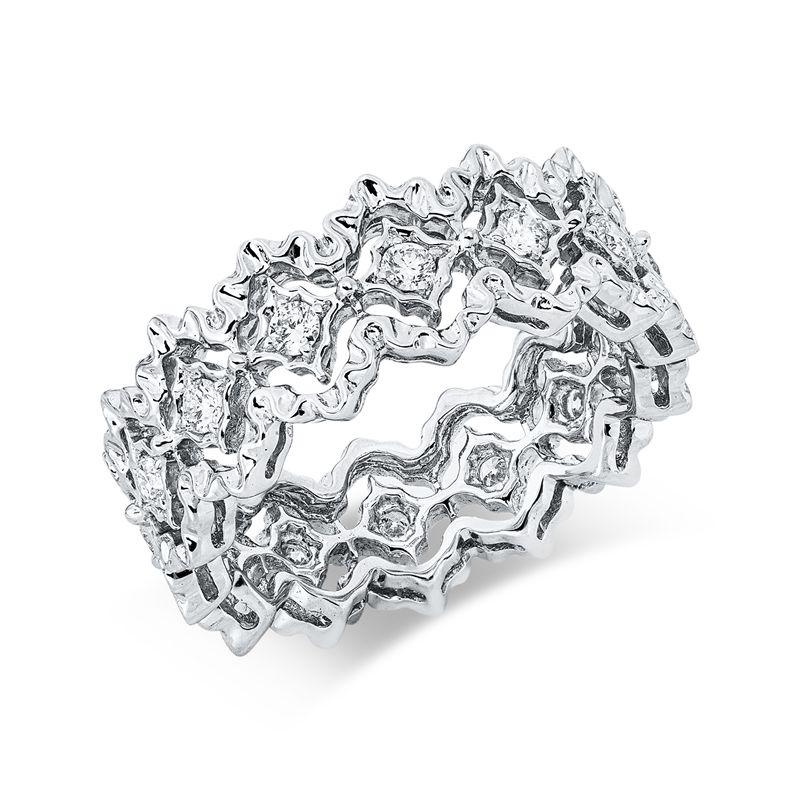 Image 90003281 - Ring 18 kt WG, 14 Brillanten 0,44 ct, TW-vsi, B:8,0 mm, Weite:54 =*=*= Unterkategorie: ...