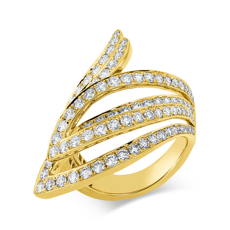 Image 90003282 - Ring 18 kt GG, 104 Brillanten 2,24 ct, TW-vsi, B:24,5 mm, ...