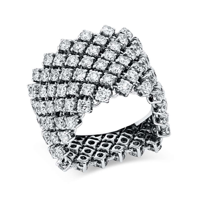Image 90003283 - Ring 18 kt WG, 136 Brillanten 5,58 ct, TW-vsi, B:15,1 mm, ...