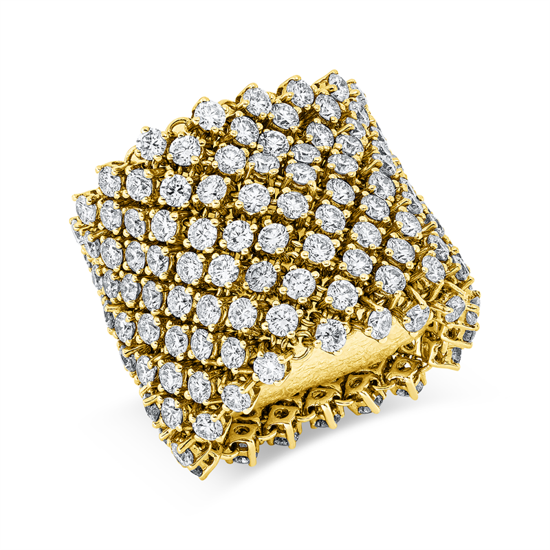 Image 90003284 - Ring 18 kt GG, 187 Brillanten 8,19 ct, TW-vsi, B:21,2 mm, ...