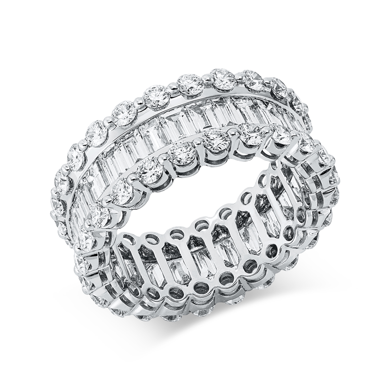 Image 90003296 - Ring 18 kt WG, 32 Baguette 2,62 ct, TW-si, 48 Brillanten 2,10 ct, TW-si, B:8,0 mm, ...