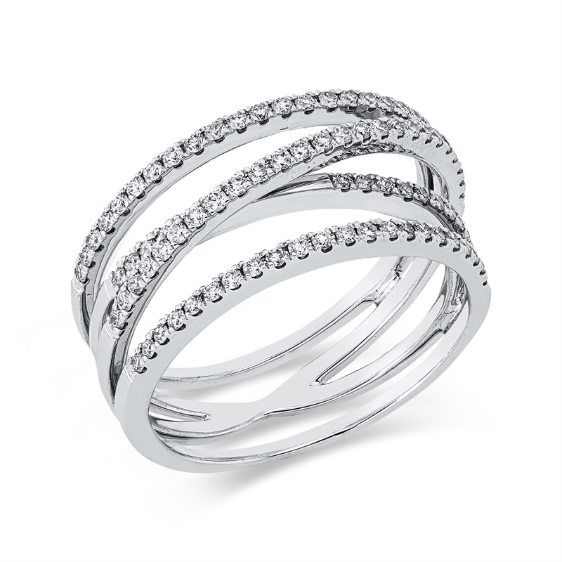 Image 90003308 - Ring 18 kt WG, 90 Brillanten 0,48 ct, W-si, B:8,6 mm, Weite:53 =*=*= Unterkategorie: ...