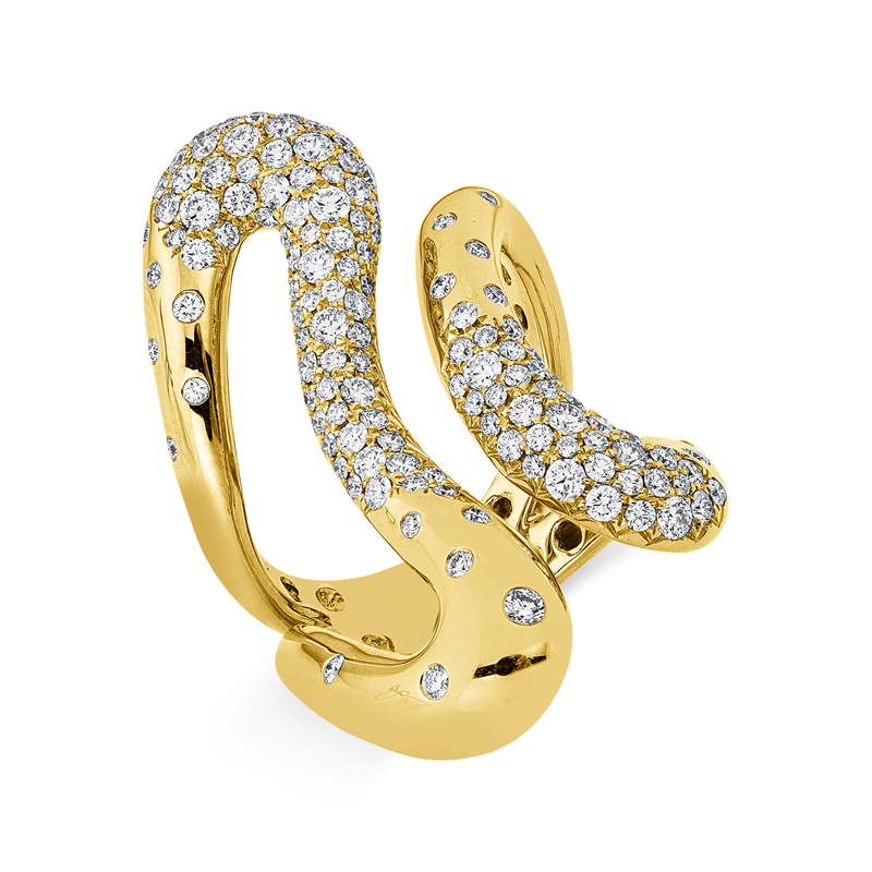 Image 90003310 - Ring 18 kt GG, 135 Brillanten 1,54 ct, TW-vsi, B:36,0 mm, ...