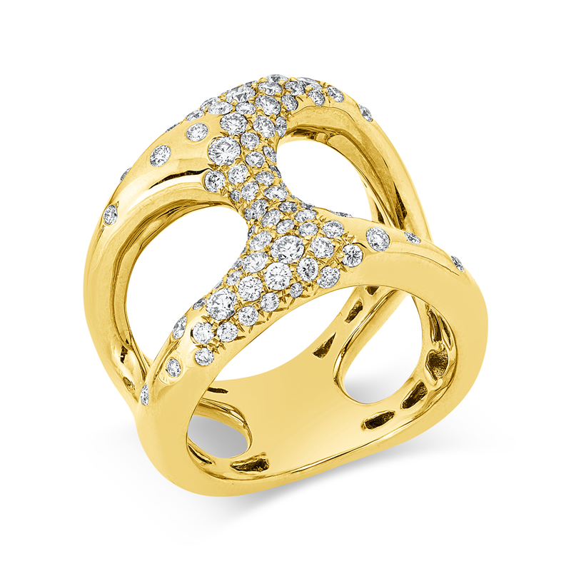 Image 90003321 - Ring 18 kt GG, 85 Brillanten 0,86 ct, TW-vsi/si, B:18,1 mm, ...