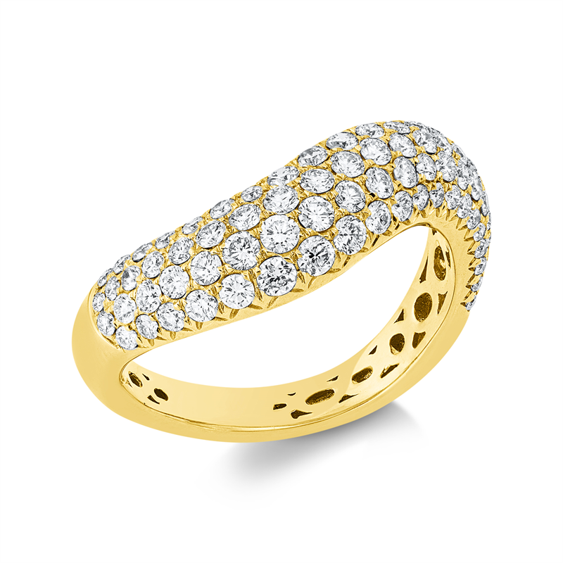 Image 90003325 - Ring 18 kt GG, 84 Brillanten 0,97 ct, TW-vsi, B:7,4 mm, Weite:53 =*=*= Unterkategorie: ...