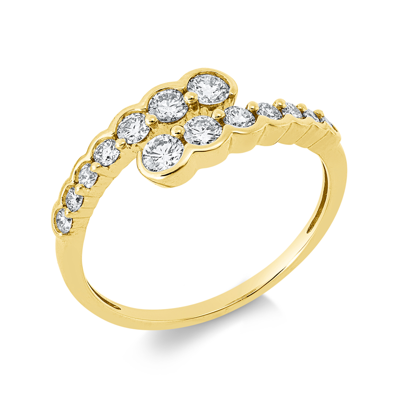 Image 90003332 - Ring 18 kt GG, 14 Brillanten 0,48 ct, TW-si, B:6,8 mm, Weite:53 =*=*= Unterkategorie: ...
