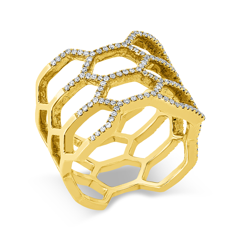 Image 90003336 - Ring 18 kt GG, 172 Brillanten 0,35 ct, TW-si, B:14,0 mm, Weite:52 =*=*= Unterkategorie: ...