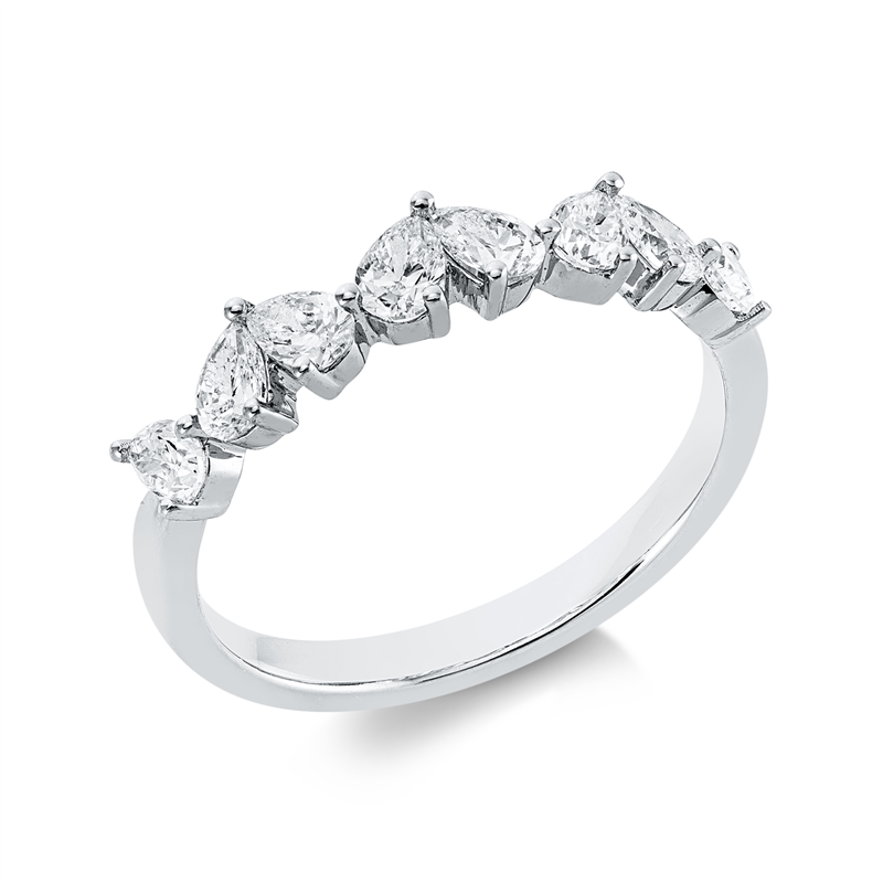 Image 90003396 - Ring 18 kt WG, 8 Tropfen 0,82 ct, TW-vsi/si, B:4,0 mm, Weite:53 =*=*= Unterkategorie: ...