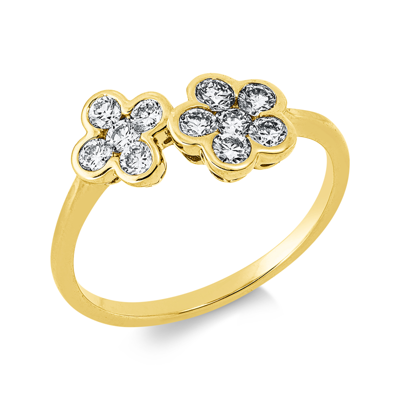 Image 90003403 - Ring 18 kt GG, 11 Brillanten 0,50 ct, TW-si, H:13,1 mm, B:8,7 mm, ...