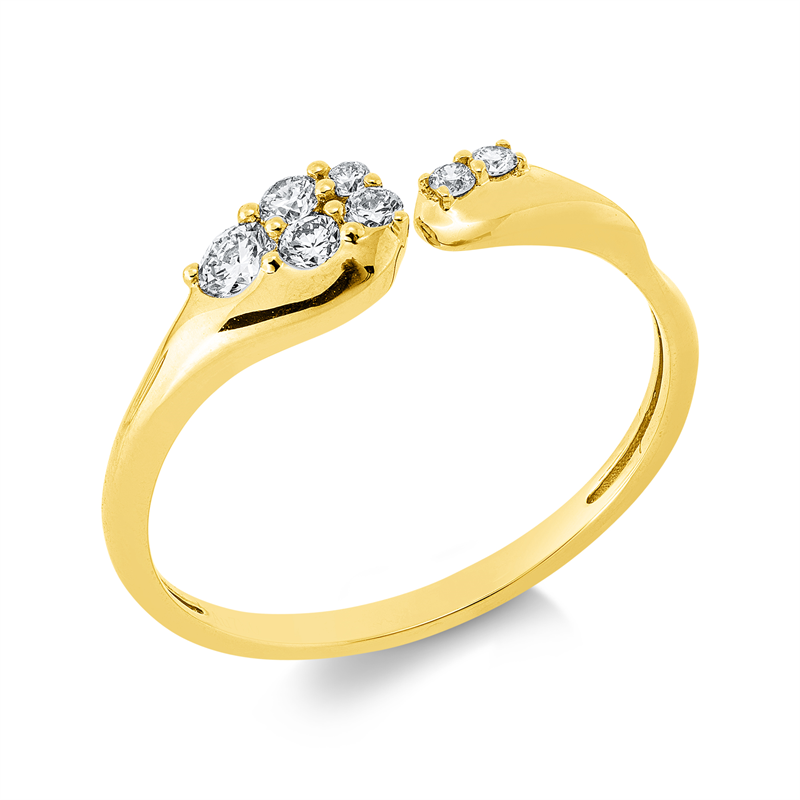 Image 90003407 - Ring 18 kt GG, 7 Brillanten 0,20 ct, TW-si, B:4,9 mm, Weite:53 =*=*= Unterkategorie: ...