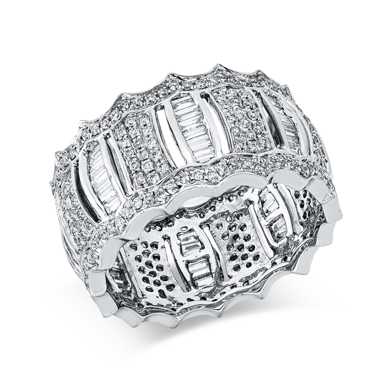 Image 90003426 - Ring 18 kt WG, 48 Trapeze 0,54 ct, F-vsi, 256 Brillanten 0,71 ct, F-vsi, B:11,1 mm, ...