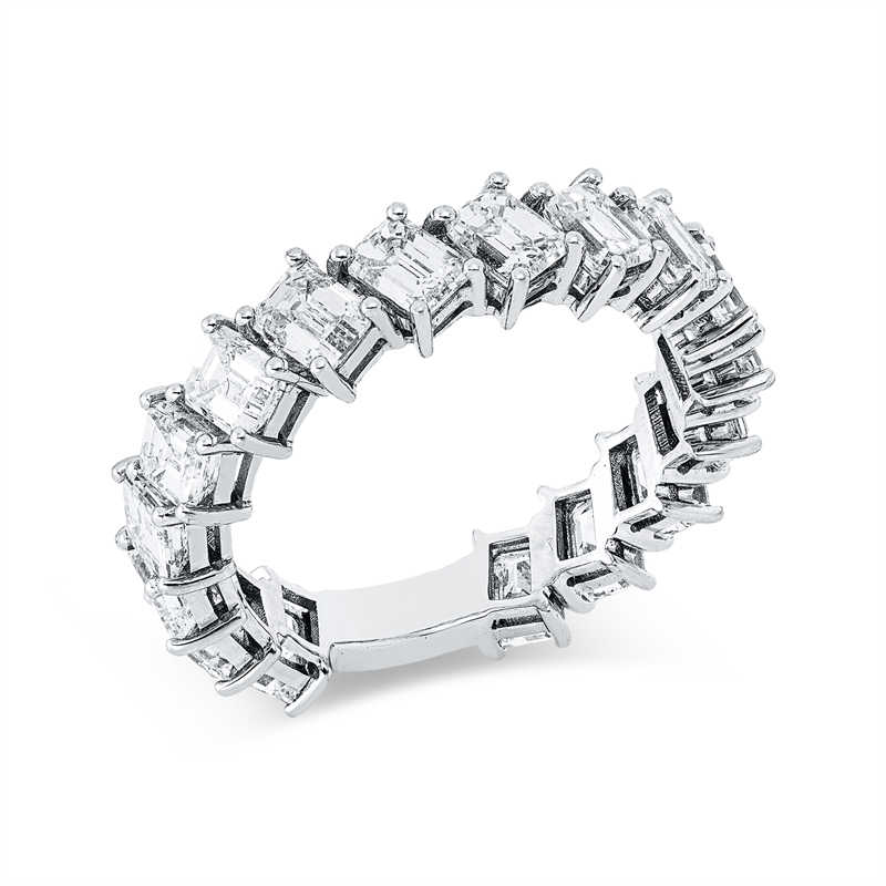 Image 90003427 - Ring 4er-Krappe 18 kt WG, 17 Sm.schliff 4,10 ct, I-vvs/vs, B:5,3 mm, ...
