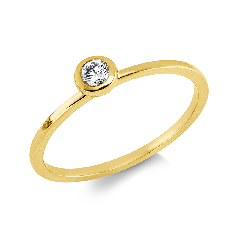Image 90004131 - Ring Zarge 18 kt GG, 1 Brill. 0,10 ct, TW-si, H:4,6 mm, B:4,4 mm, ...