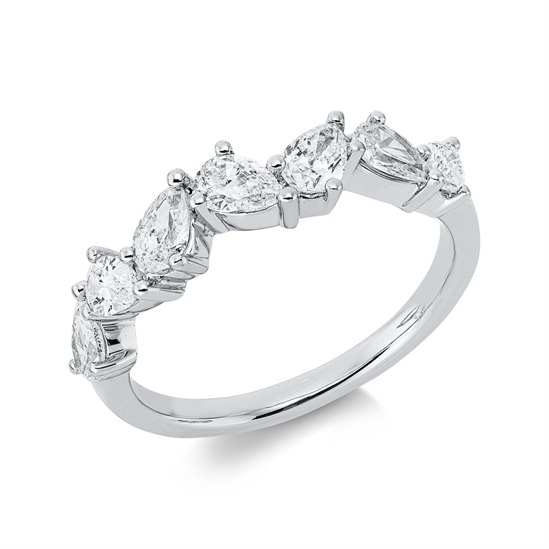 Image 90004195 - Ring 18 kt WG, 7 Tropfen 1,15 ct, W-si, B:4,7 mm, Weite:55 =*=*= Unterkategorie: ...
