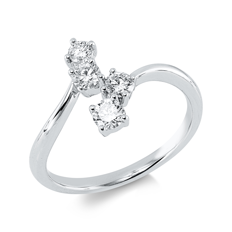 Image 90004225 - Ring 18 kt WG, 4 Brillanten 0,49 ct, W-si, H:6,3 mm, B:12,3 mm, ...
