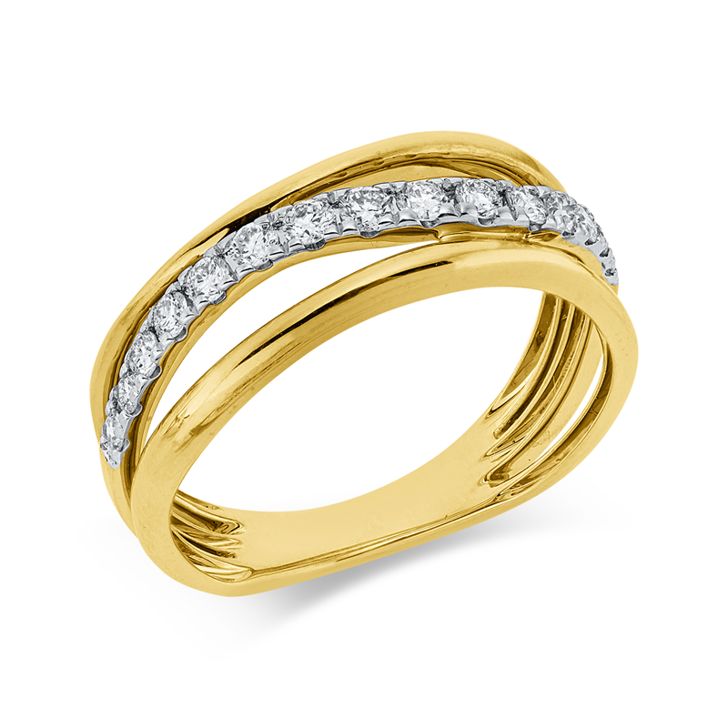 Image 90004235 - Ring 14 kt GG WG, 15 Brillanten 0,34 ct, W-si/pi, B:6,8 mm, ...