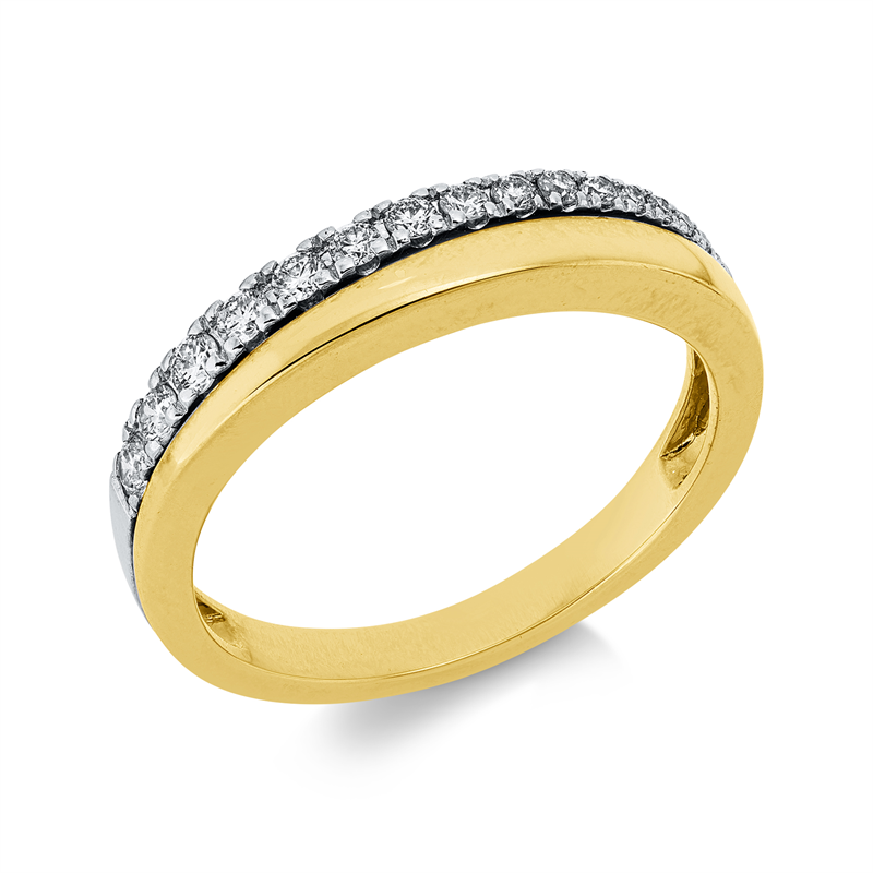 Image 90004243 - Ring 14 kt GG WG, 5 Brillanten 0,14 ct, W-si/pi, 11 Brillanten 0,13 ct, W-si/pi, B:3,7 ...