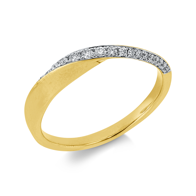 Image 90004244 - Ring 14 kt GG WG, 23 Brillanten 0,15 ct, W-si/pi, B:2,8 mm, ...