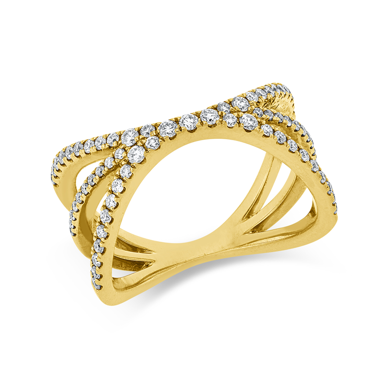 Image 90004247 - Ring 18 kt GG, 67 Brillanten 0,45 ct, TW-si, B:11,4 mm, Weite:51 =*=*= Unterkategorie: ...