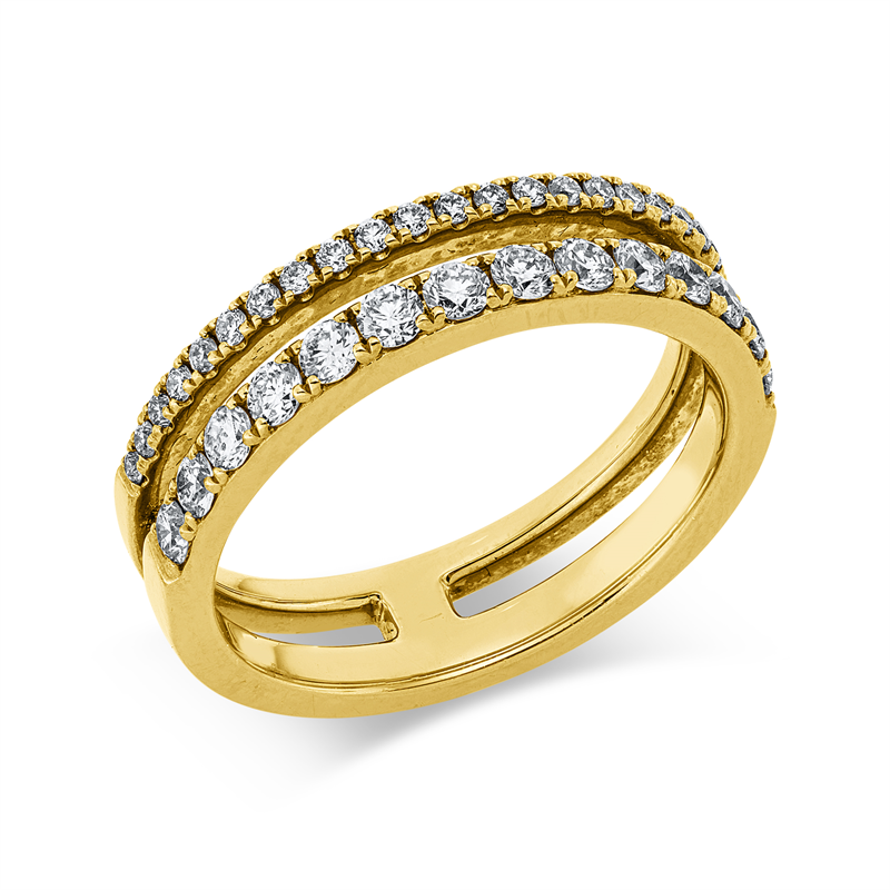 Image 90004250 - Ring 18 kt GG, 37 Brillanten 0,60 ct, I-si, B:4,6 mm, Weite:53 =*=*= Unterkategorie: ...