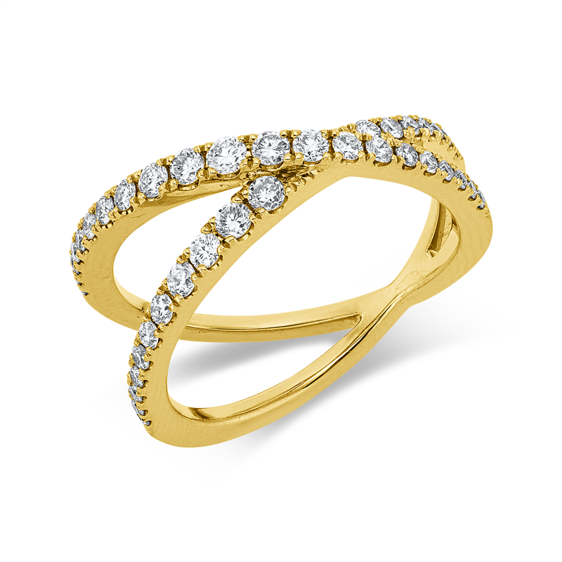 Image 90004253 - Ring 18 kt GG, 39 Brillanten 0,50 ct, I-si, B:9,4 mm, Weite:53 =*=*= Unterkategorie: ...