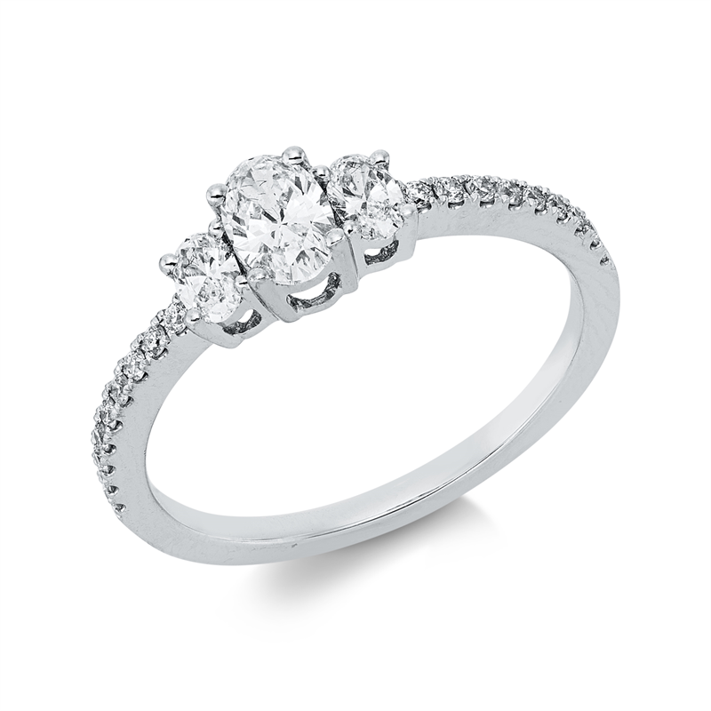 Image 90004155 - Ring 18 kt WG, 21 Fant-Schl. 0,61 ct, TW-vsi/si, H:8,8 mm, B:5,4 mm, ...