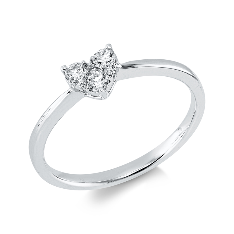 Image 90004280 - Ring 18 kt WG Herz, 6 Brillanten 0,17 ct, TW-si, H:5,4 mm, B:4,8 mm, ...