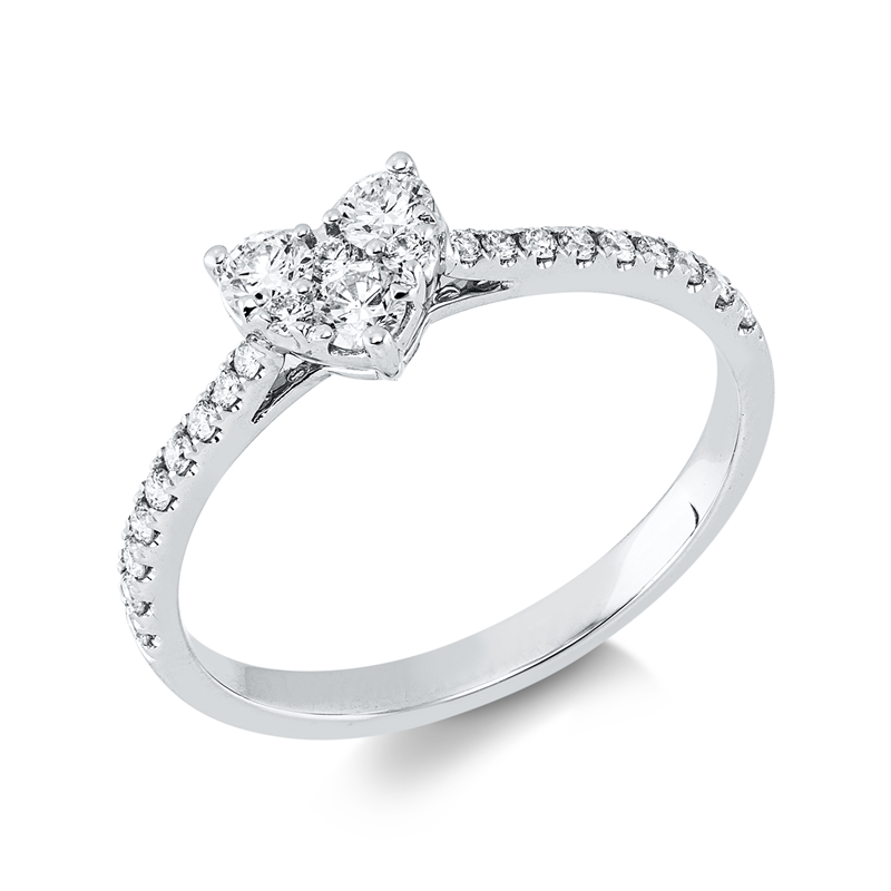 Image 90004281 - Ring 18 kt WG, 24 Brillanten 0,36 ct, TW-si, H:6,2 mm, B:5,4 mm, ...
