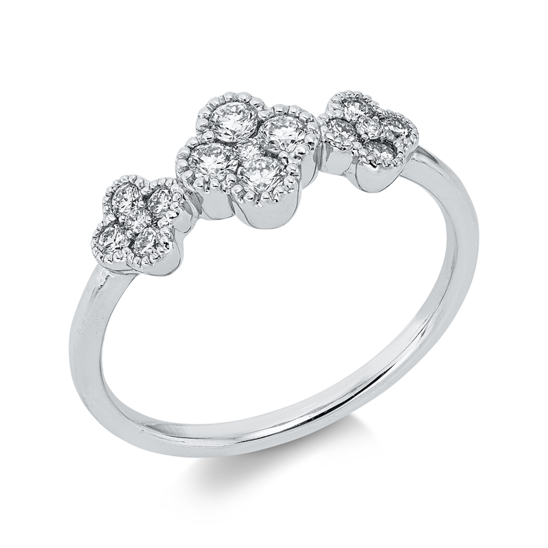 Image 90004287 - Ring 18 kt WG, 15 Brillanten 0,32 ct, TW-si, H:15,0 mm, B:6,6 mm, ...