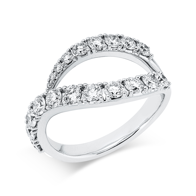 Image 90004296 - Ring 18 kt WG, 3 Brillanten 0,09 ct, TW-si, 4 Brillanten 0,24 ct, TW-si, 11 Brillanten ...