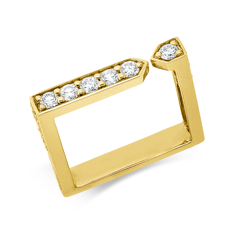 Image 90004298 - Ring 18 kt GG, 12 Brillanten 0,68 ct, TW-si, H:20,5 mm, B:3,5 mm, ...