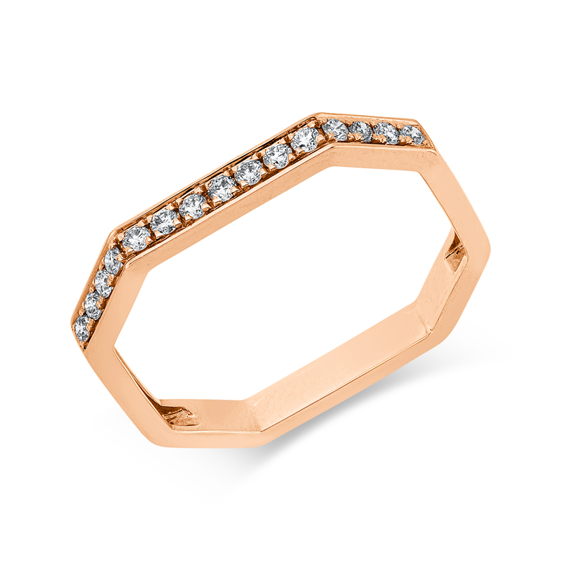Image 90004303 - Ring 18 kt RG, 15 Brillanten 0,17 ct, TW-si, H:19,2 mm, B:2,2 mm, ...