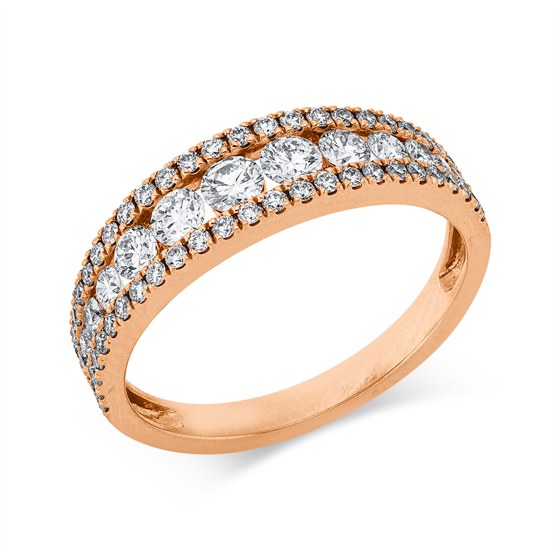 Image 90004306 - Ring 18 kt RG, 4 Brillanten 0,06 ct, TW-si, 2 Brillanten 0,07 ct, TW-si, 5 Brillanten ...