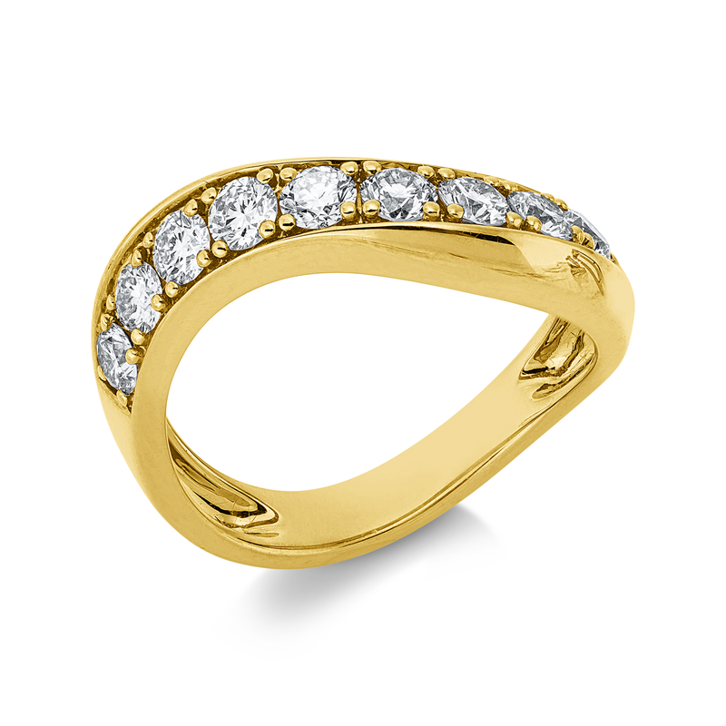 Image 90004309 - Ring 18 kt GG, 9 Brillanten 0,87 ct, TW-si, B:6,8 mm, Weite:53 =*=*= Unterkategorie: ...