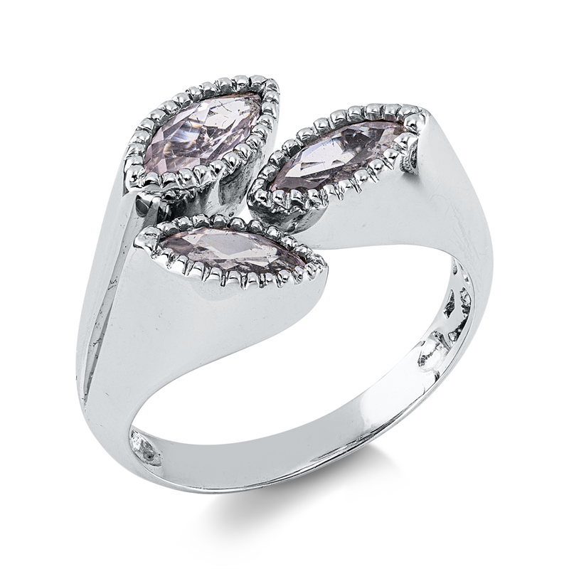 Image 90004315 - Ring 14 kt WG, 3 Quarz 0,96 ct pink, H:13,5 mm, B:12,0 mm, ...
