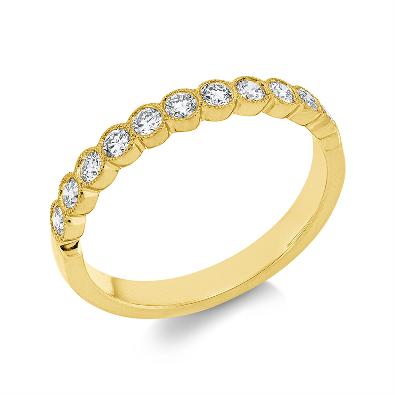 Image 90004320 - Ring 18 kt GG, 11 Brillanten 0,38 ct, TW-si, B:2,5 mm, Weite:53 =*=*= Unterkategorie: ...