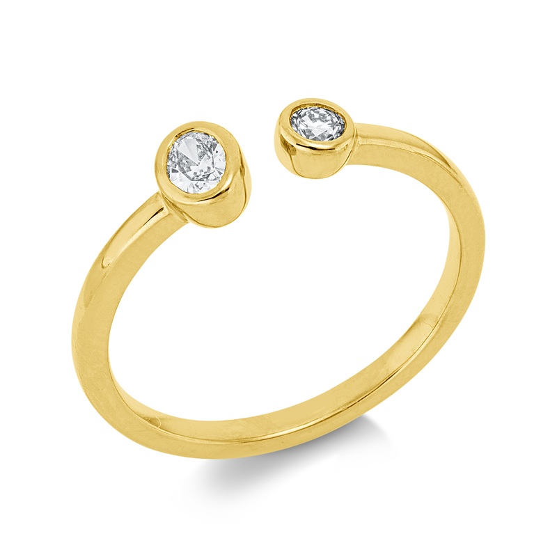 Image 90004325 - Ring Zarge 18 kt GG, 1 Oval 0,14 ct, TW-vsi/si, 1 Brill. 0,07 ct, TW-si, H:8,9 mm, B:5,0 ...
