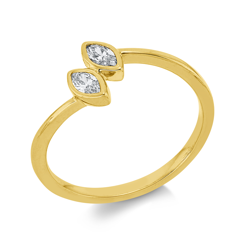 Image 90004331 - Ring 18 kt GG, 2 Navette 0,20 ct, TW-si, H:6,0 mm, B:7,8 mm, ...