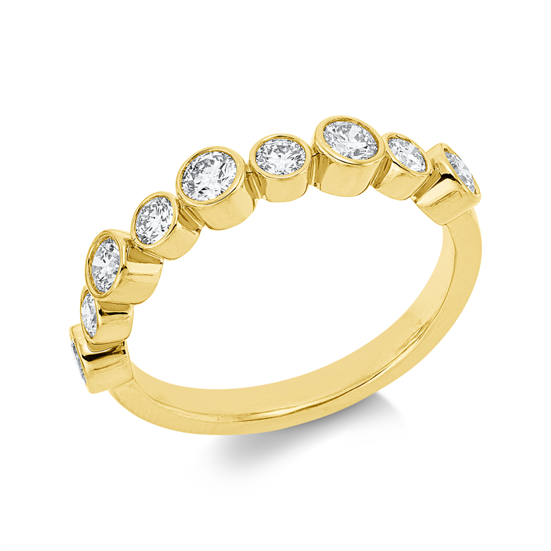 Image 90004333 - Ring 18 kt GG, 5 Brillanten 0,43 ct, TW-si, 4 Brillanten 0,23 ct, TW-si, B:3,4 mm, ...