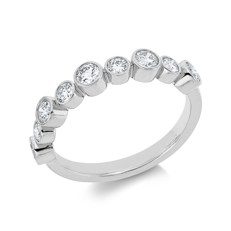 Image 90004334 - Ring 18 kt WG, 5 Brillanten 0,44 ct, TW-si, 4 Brillanten 0,22 ct, TW-si, B:3,4 mm, ...
