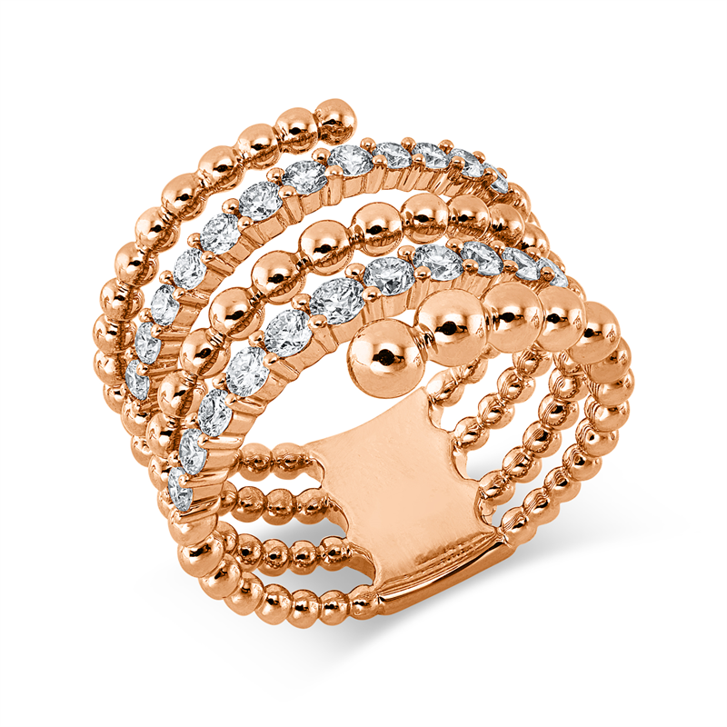Image 90004335 - Ring 18 kt RG, 23 Brillanten 0,86 ct, TW-si, B:16,8 mm, Weite:54 =*=*= Unterkategorie: ...