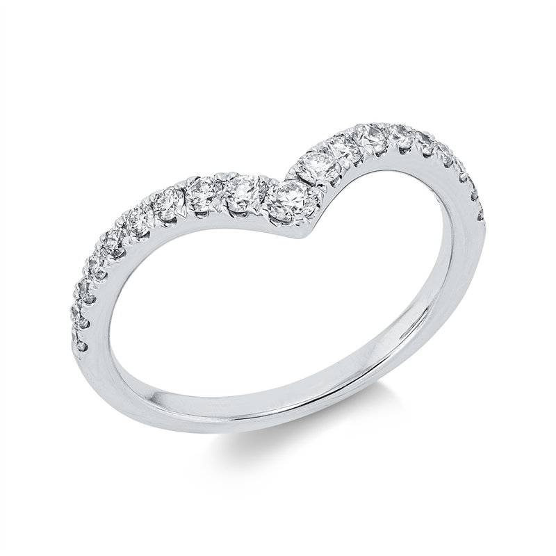 Image 90004344 - Ring 18 kt WG, 4 Brillanten 0,13 ct, TW-si, 1 Brill. 0,05 ct, TW-si, 14 Brillanten 0,25 ...