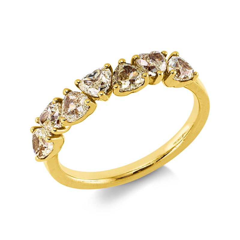 Image 90004357 - Ring 18 kt GG, 7 Herzschl. 1,48 ct, gelb, B:3,6 mm, Weite:53 =*=*= Unterkategorie: ...