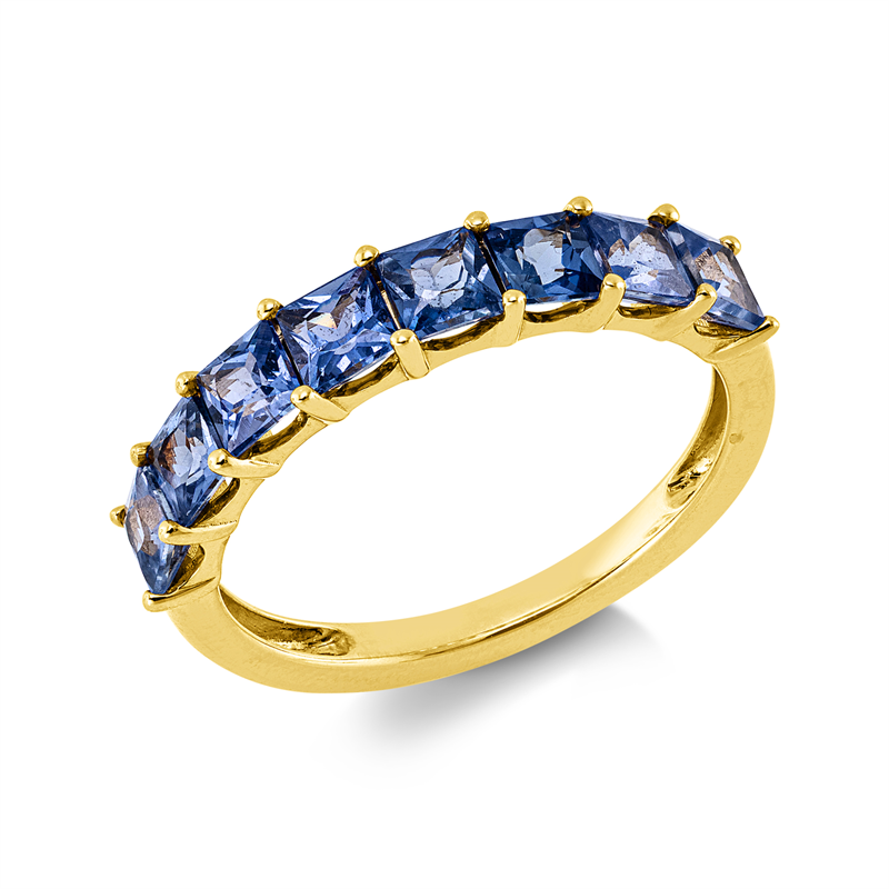Image 90004365 - Ring 18 kt GG, 8 Saphire 1,94 ct blau, B:3,9 mm, Weite:53 =*=*= Unterkategorie: ...