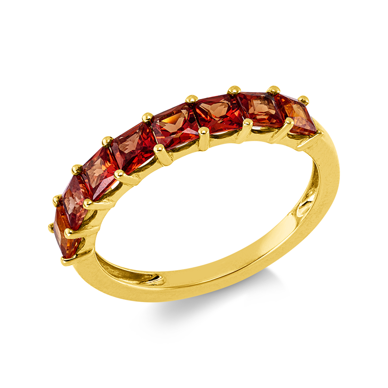 Image 90004366 - Ring 18 kt GG, 8 Saphire 1,94 ct orange, B:3,7 mm, Weite:53 =*=*= Unterkategorie: ...