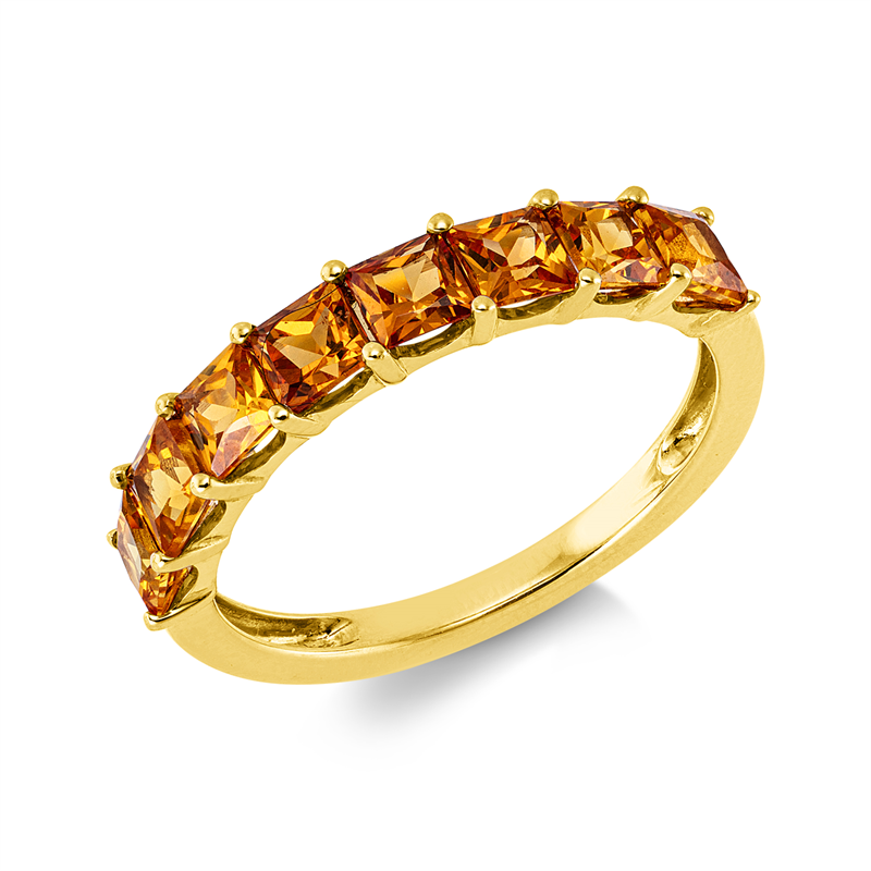 Image 90004367 - Ring 18 kt GG, 8 Saphire 1,45 ct gelb, B:3,8 mm, Weite:53 =*=*= Unterkategorie: ...